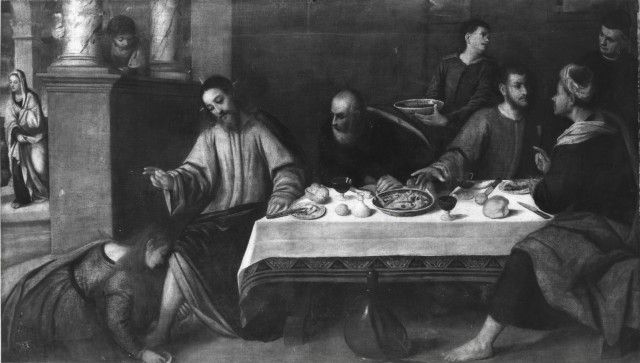A. C. Cooper — Pitati Bonifacio de' (Bonifacio Veronese) - bottega - sec. XVI - Cena in casa di Simone il fariseo — insieme